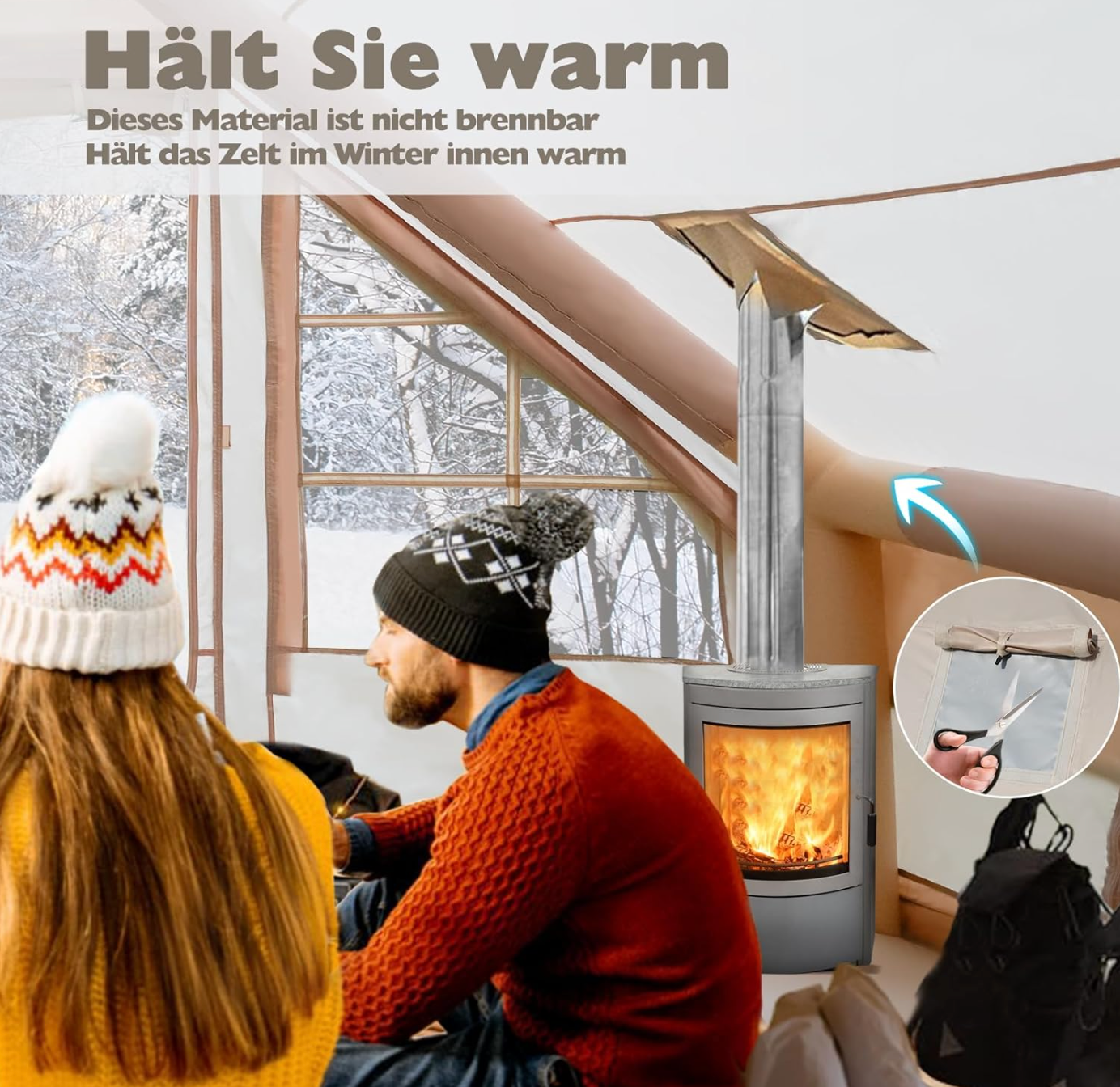 Aufblasbares Zelt 4 Personen Camping ORIA – Wasserdicht, Schnell Aufbau, Familienzelt