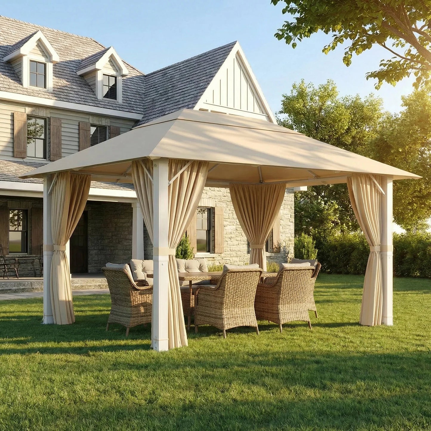 Devoko Premium Aluminum Pavilion All-weather suitable with stable construction, pavilions for courtyards and gardens Nova Oria