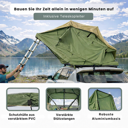Tente de toit extensible Verte 3 places