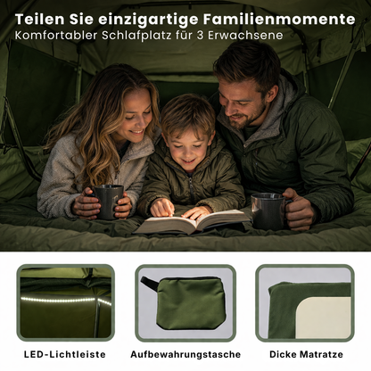 Tente de toit extensible Verte 3 places