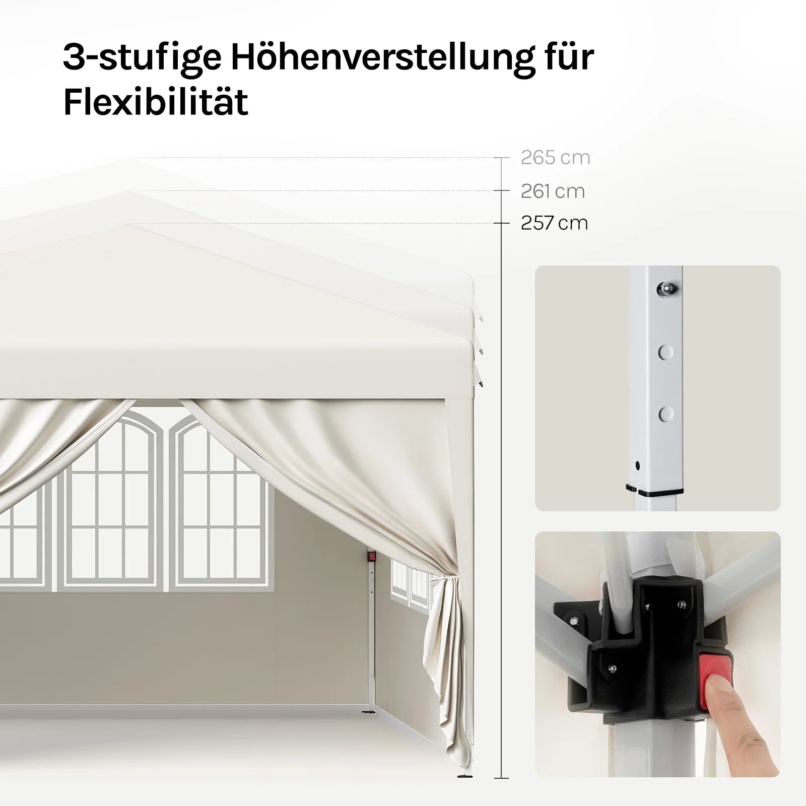 WOLTU Outdoor Garden Gazebo 3x6m Folding Pop-up Tent with 6 Removable Side Panels UV Resistant Waterproof Carry Bag for Parties Nova Oria