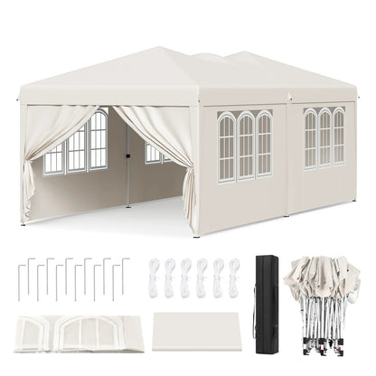 WOLTU Outdoor Garden Gazebo 3x6m Folding Pop-up Tent with 6 Removable Side Panels UV Resistant Waterproof Carry Bag for Parties Nova Oria