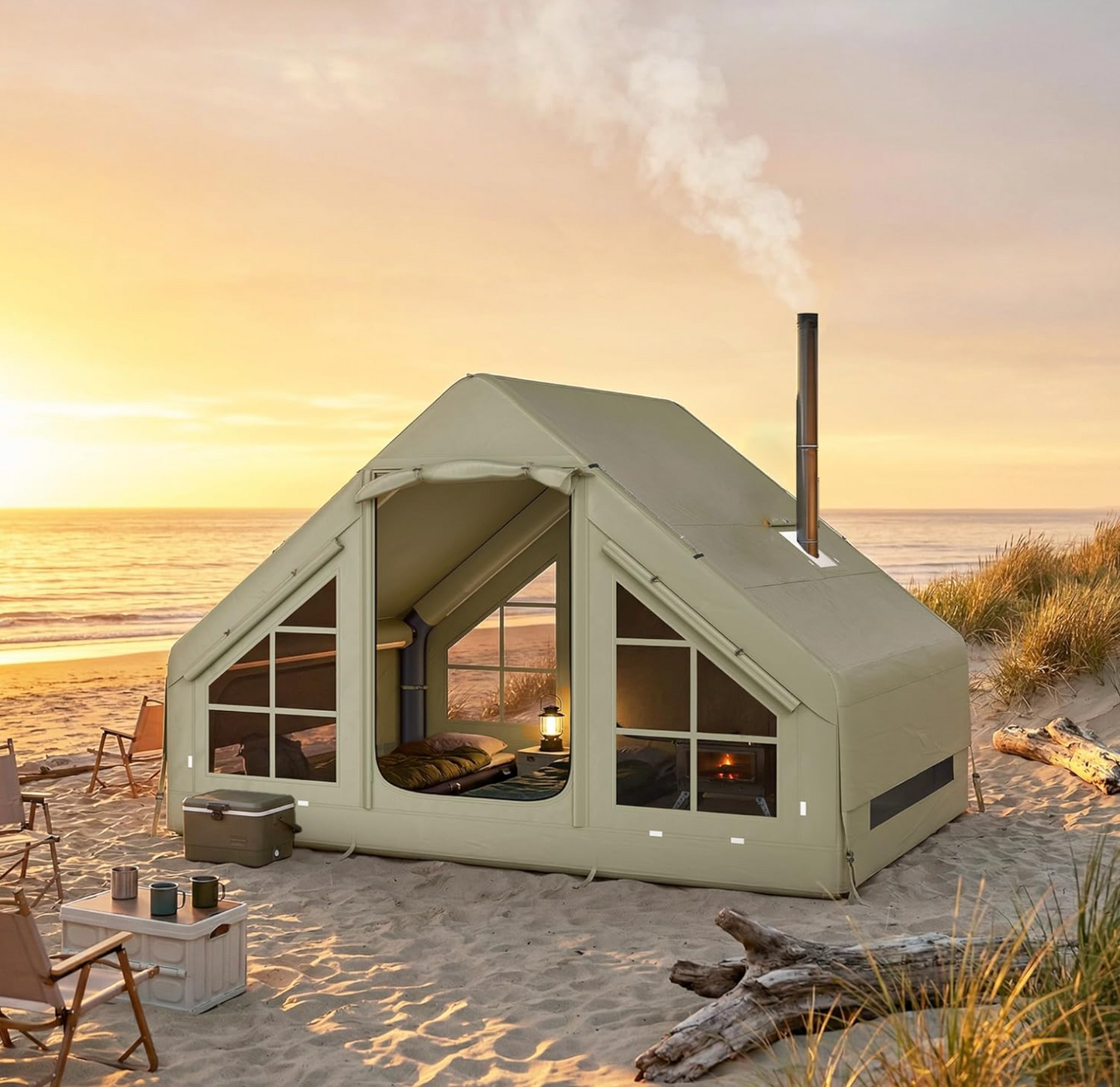 Aufblasbares Zelt 4–6 Personen ORIA – Camping, Wasserdicht, Schnell Aufbau, Familienzelt