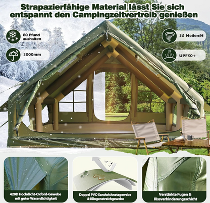 Aufblasbares Zelt 4-8 Personen ORIA – Camping, Wasserdicht, Schnell Aufbau, Familienzelt