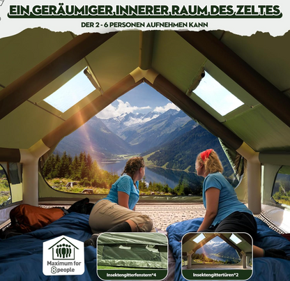 Aufblasbares Zelt 4-8 Personen ORIA – Camping, Wasserdicht, Schnell Aufbau, Familienzelt