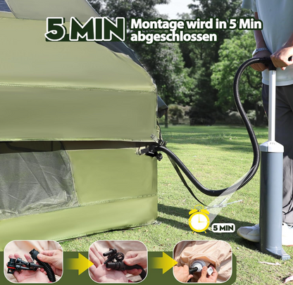Aufblasbares Zelt 4-8 Personen ORIA – Camping, Wasserdicht, Schnell Aufbau, Familienzelt