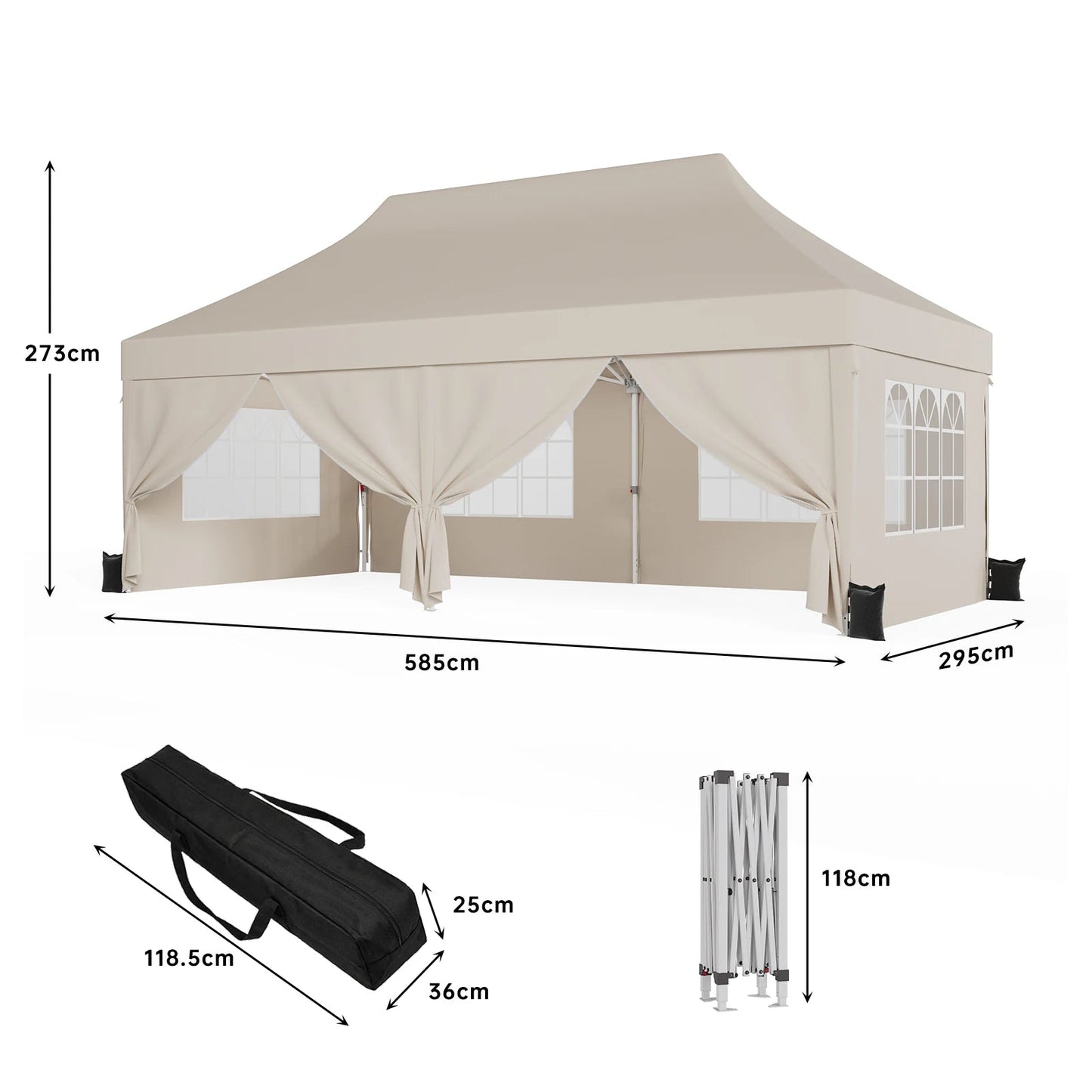 Devoko Multi-functional folding Pavilion waterproof, UV protection 50 +, stable construction for garden, celebrations & weekly markets Nova Oria