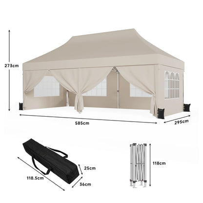 Devoko Multi-functional folding Pavilion waterproof, UV protection 50 +, stable construction for garden, celebrations & weekly markets Nova Oria