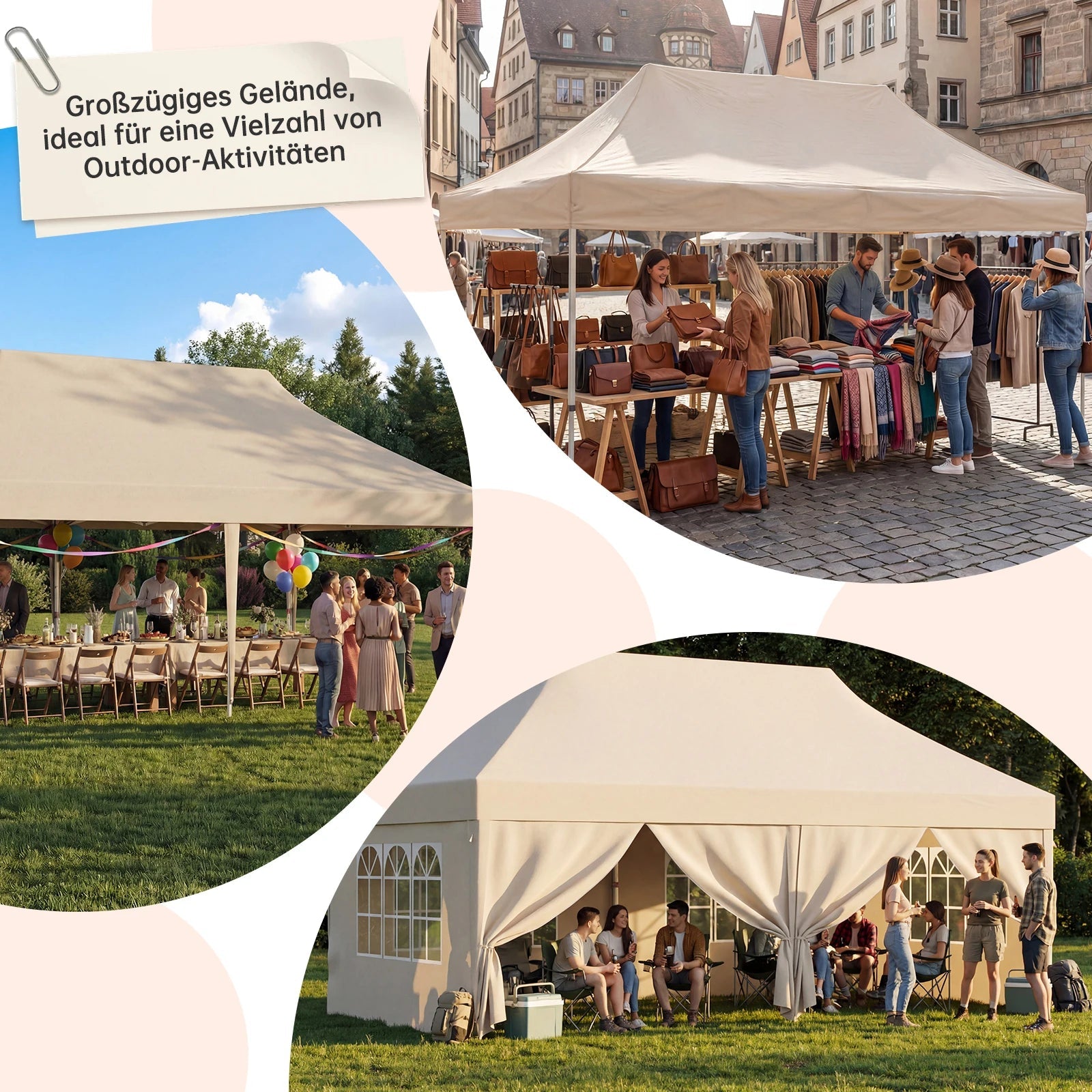 Devoko Multi-functional folding Pavilion waterproof, UV protection 50 +, stable construction for garden, celebrations & weekly markets Nova Oria
