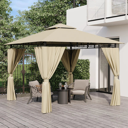Devoko 3*3m Outdoor LED Light Pavilion Waterproof Sun Resistant Double Roof garden Roofing Nova Oria