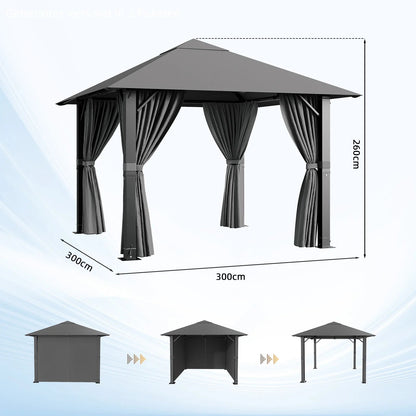 Devoko Premium Aluminum Pavilion All-weather suitable with stable construction, pavilions for courtyards and gardens Nova Oria