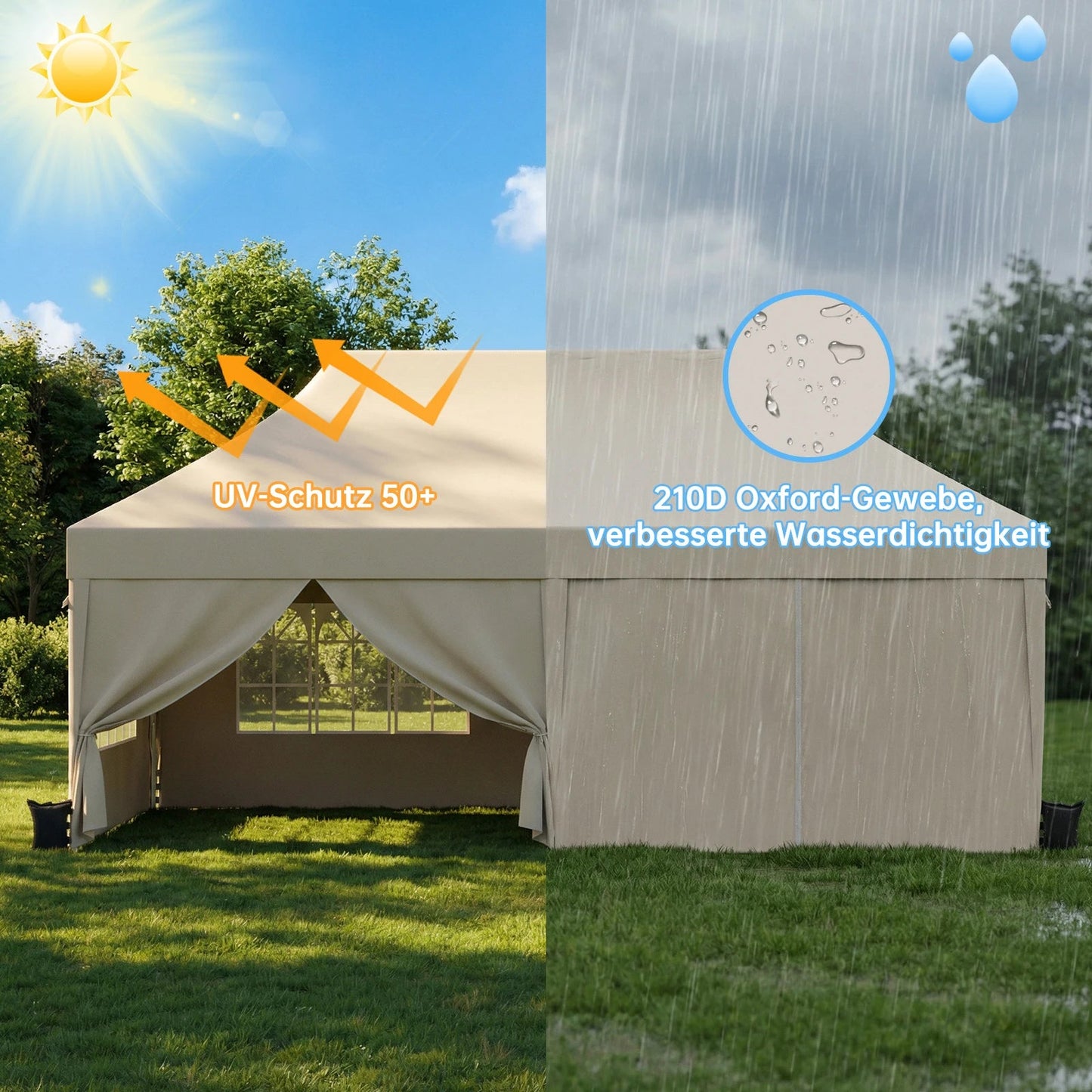 Devoko Multi-functional folding Pavilion waterproof, UV protection 50 +, stable construction for garden, celebrations & weekly markets Nova Oria