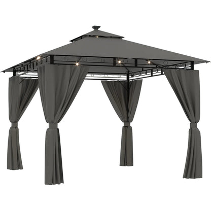 Devoko 3*3m Outdoor LED Light Pavilion Waterproof Sun Resistant Double Roof garden Roofing Nova Oria