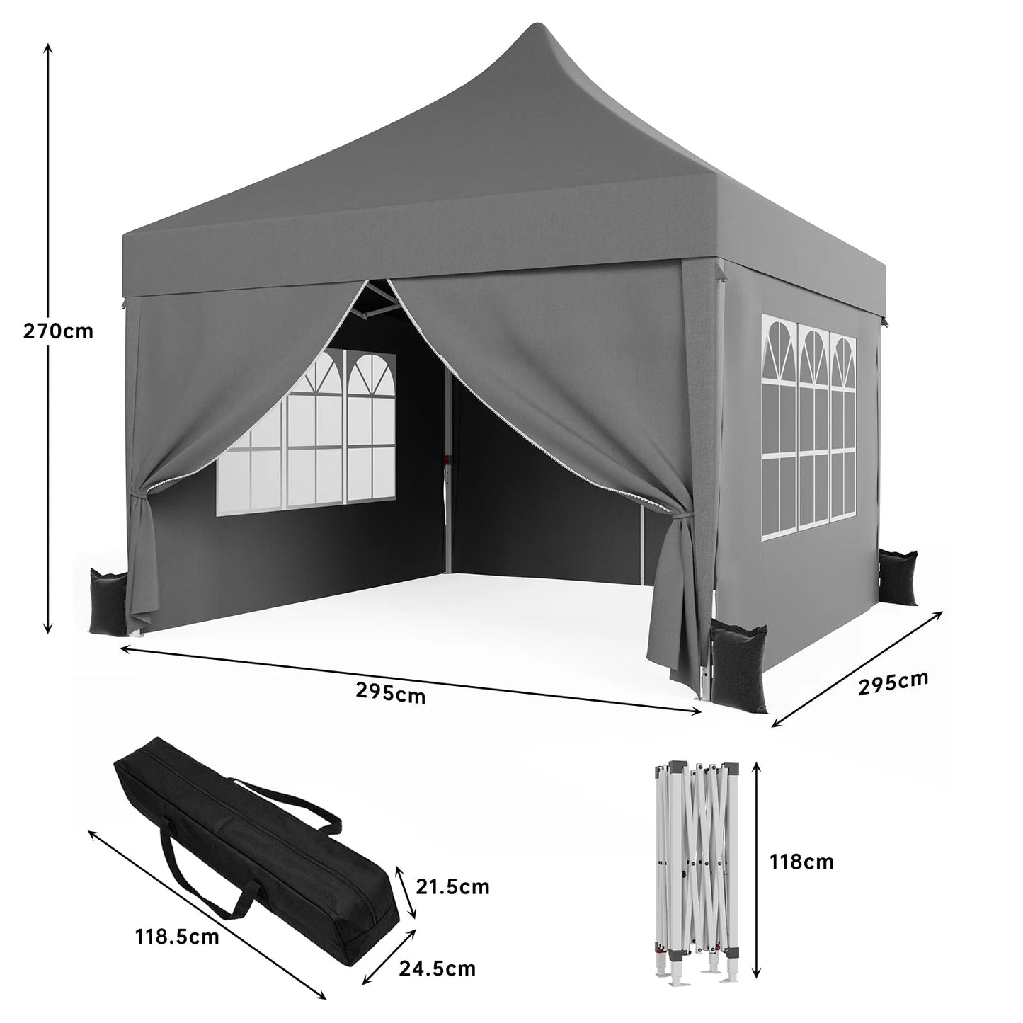 Devoko Multi-functional folding Pavilion waterproof, UV protection 50 +, stable construction for garden, celebrations & weekly markets Nova Oria