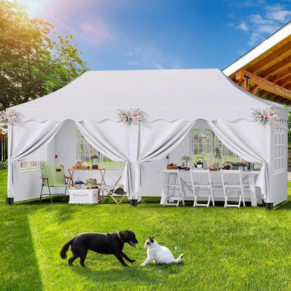 Canopy 3x6m Pop Up Pavilion Gazebo Tent with All Sidewalls, Waterproof Commercial Canopy Outdoor Instant Gazebo UV50+ Party Tent Nova Oria