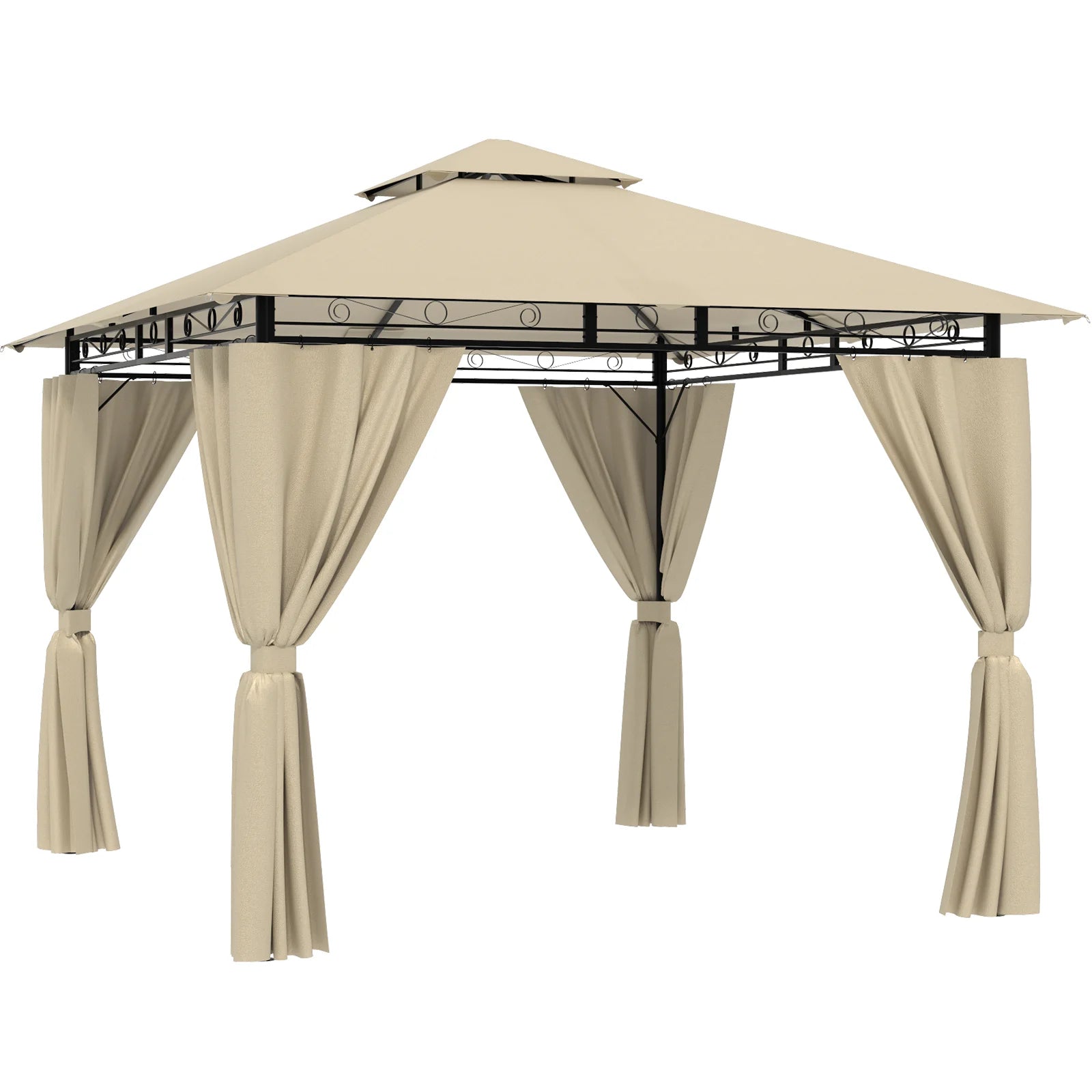 Devoko garden Pavilion 3x3 Meter Waterproof Deluxe Pavilion Party tent Metal Frame Double Wall Roof Design Nova Oria