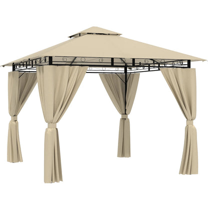 Devoko garden Pavilion 3x3 Meter Waterproof Deluxe Pavilion Party tent Metal Frame Double Wall Roof Design Nova Oria