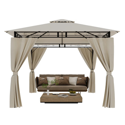 Devoko garden Pavilion 3x3 Meter Waterproof Deluxe Pavilion Party tent Metal Frame Double Wall Roof Design Nova Oria