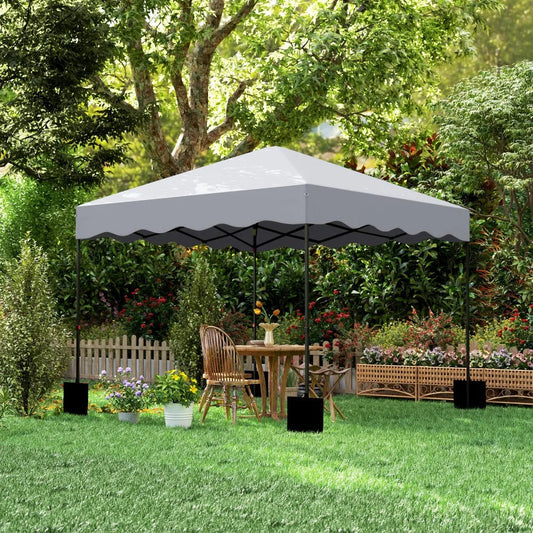 3x3m Pop Up Pavilion Height Adjustable Light Grey Metal Fabric Tent Wheelchair Accessible Garden Patio Sun Shelter Nova Oria