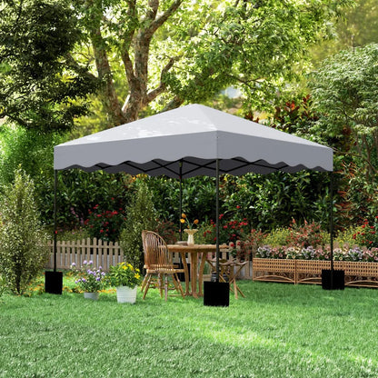 3x3m Pop Up Pavilion Height Adjustable Light Grey Metal Fabric Tent Wheelchair Accessible Garden Patio Sun Shelter Nova Oria