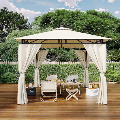 Devoko garden Pavilion 3x3 Meter Waterproof Deluxe Pavilion Party tent Metal Frame Double Wall Roof Design Nova Oria