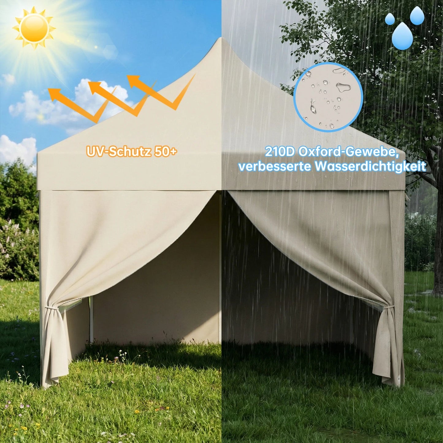Devoko Multi-functional folding Pavilion waterproof, UV protection 50 +, stable construction for garden, celebrations & weekly markets Nova Oria