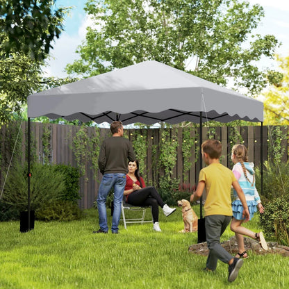 3x3m Pop Up Pavilion Height Adjustable Light Grey Metal Fabric Tent Wheelchair Accessible Garden Patio Sun Shelter Nova Oria