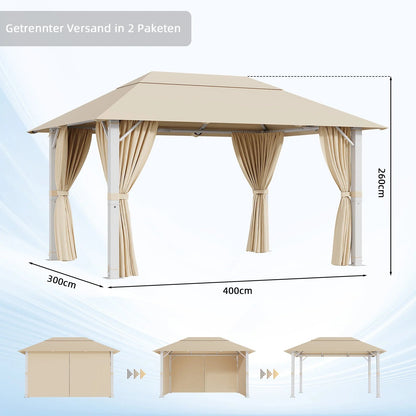 Devoko Premium Aluminum Pavilion All-weather suitable with stable construction, pavilions for courtyards and gardens Nova Oria