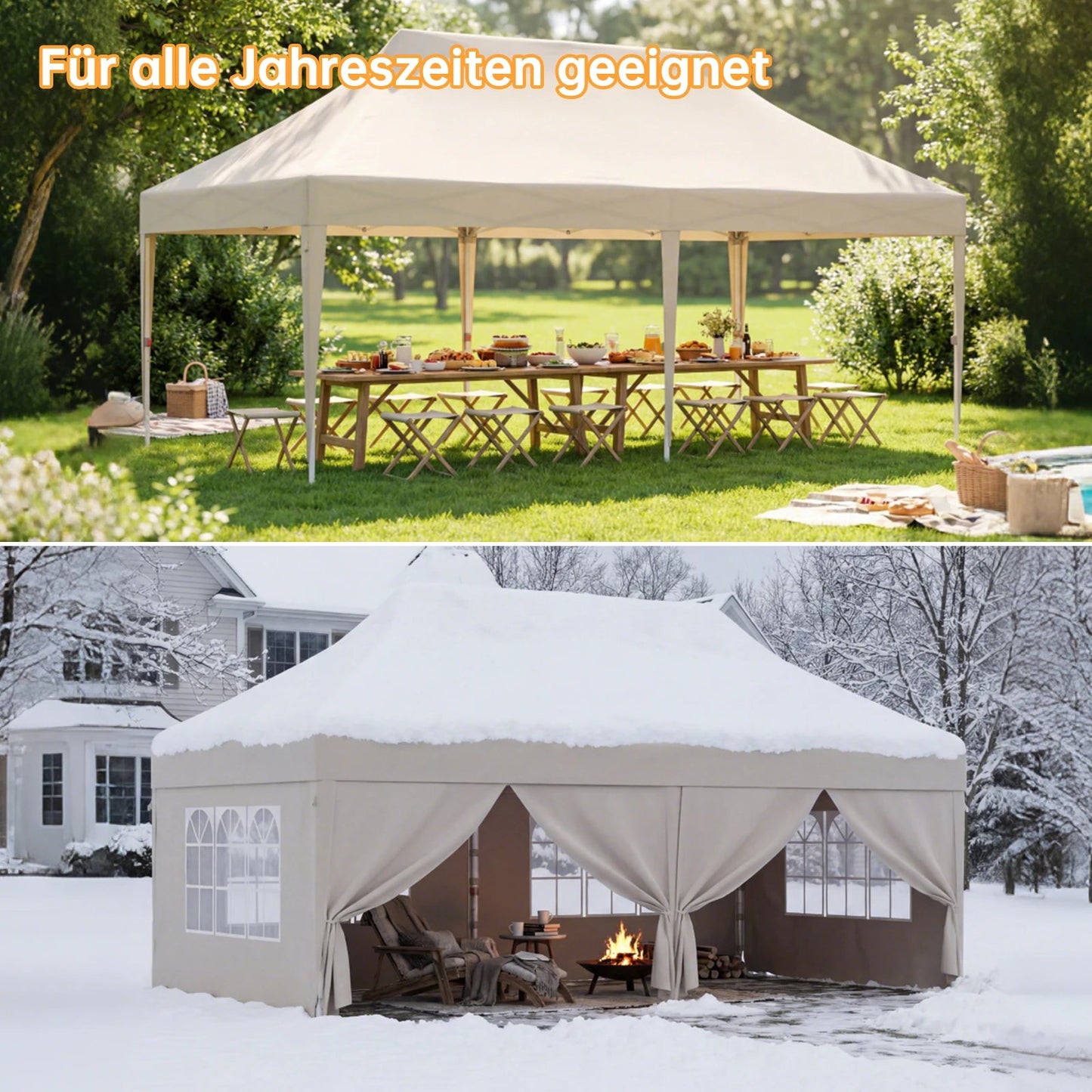 Devoko Multi-functional folding Pavilion waterproof, UV protection 50 +, stable construction for garden, celebrations & weekly markets Nova Oria