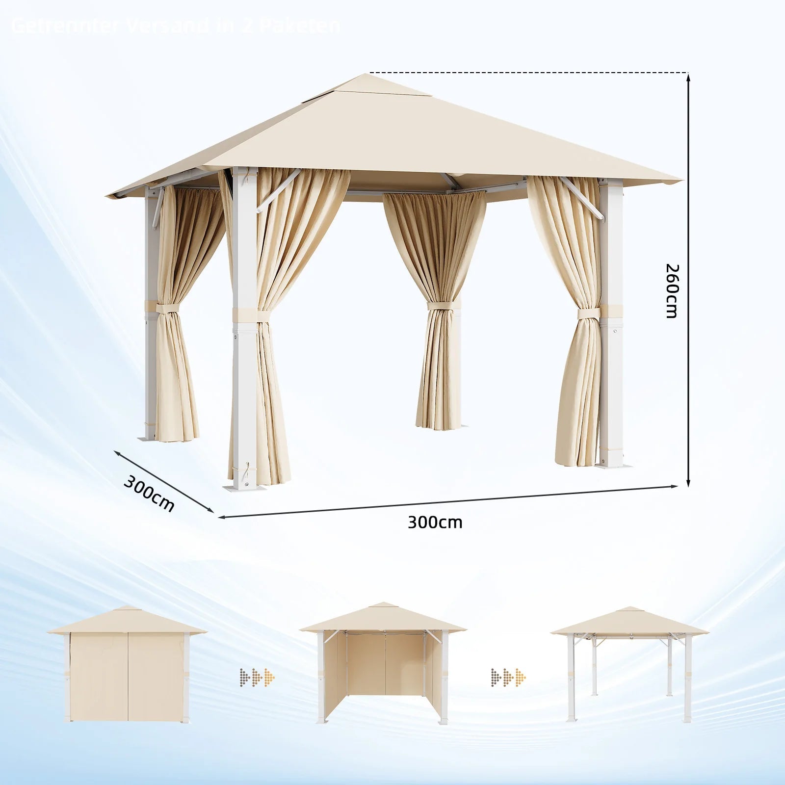 Devoko Premium Aluminum Pavilion All-weather suitable with stable construction, pavilions for courtyards and gardens Nova Oria
