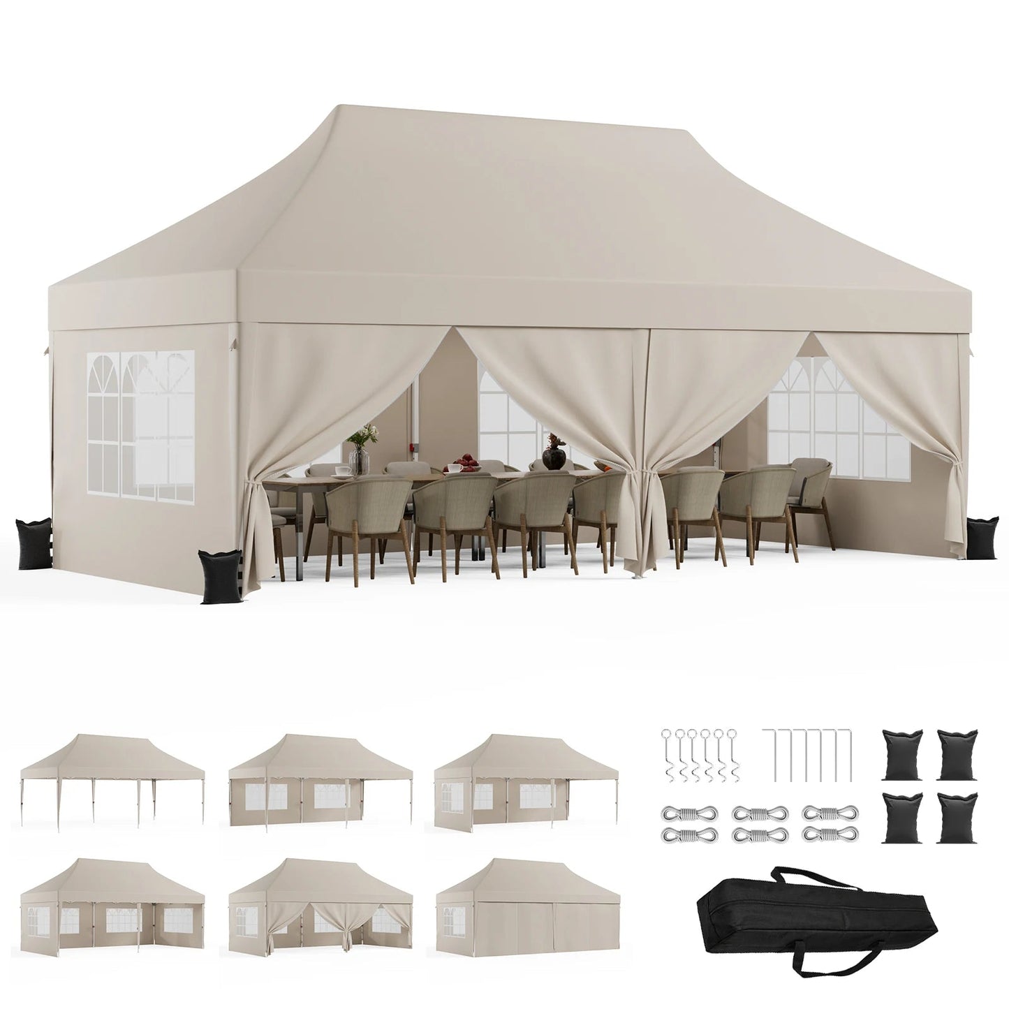 Devoko Multi-functional folding Pavilion waterproof, UV protection 50 +, stable construction for garden, celebrations & weekly markets Nova Oria