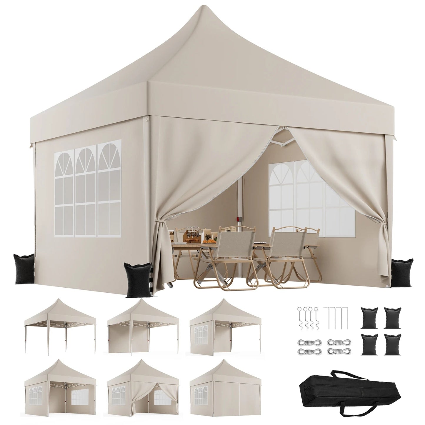 Devoko Multi-functional folding Pavilion waterproof, UV protection 50 +, stable construction for garden, celebrations & weekly markets Nova Oria