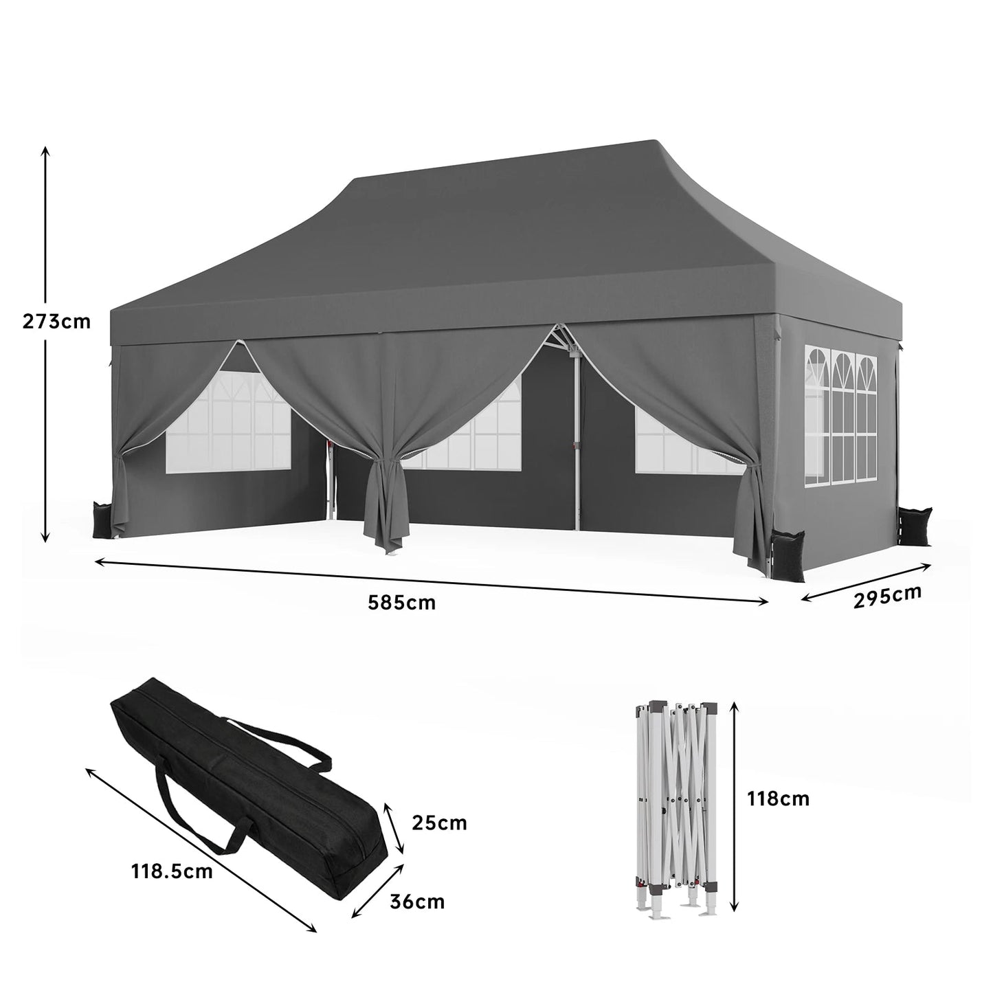 Devoko Multi-functional folding Pavilion waterproof, UV protection 50 +, stable construction for garden, celebrations & weekly markets Nova Oria