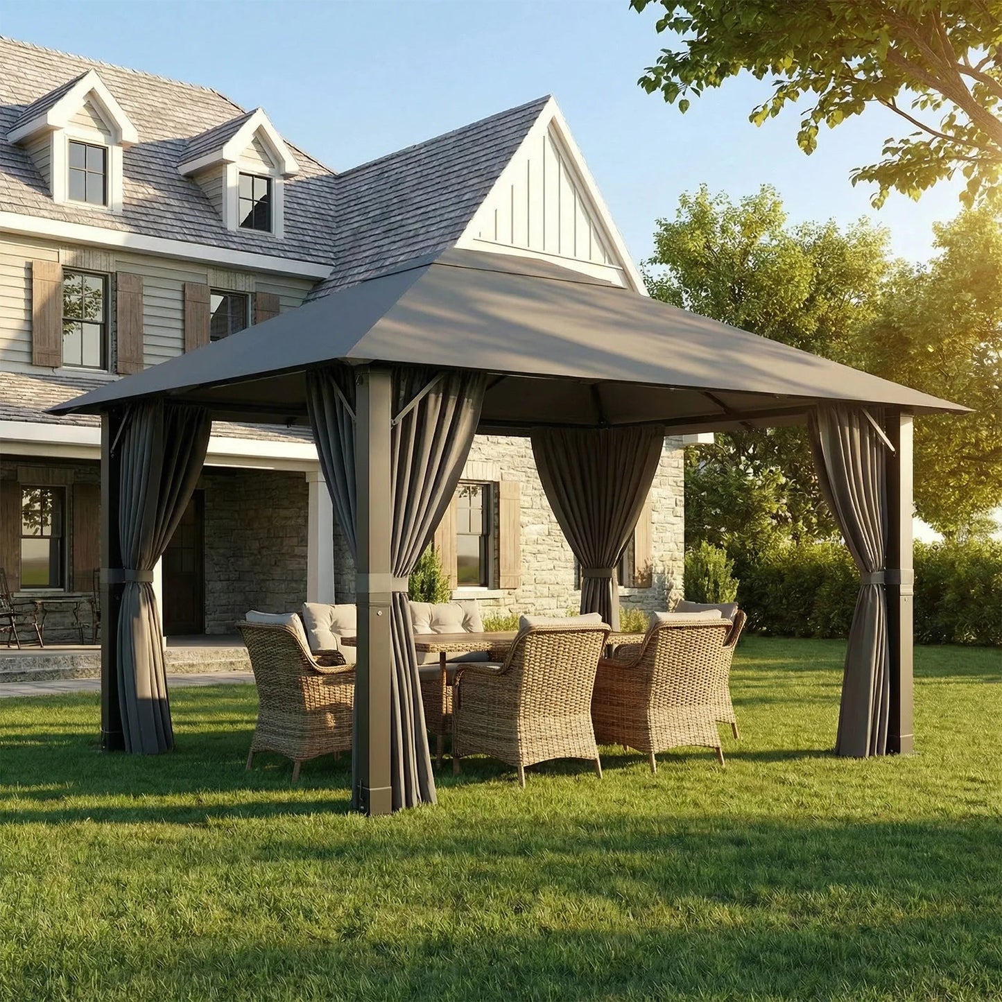 Devoko Premium Aluminum Pavilion All-weather suitable with stable construction, pavilions for courtyards and gardens Nova Oria