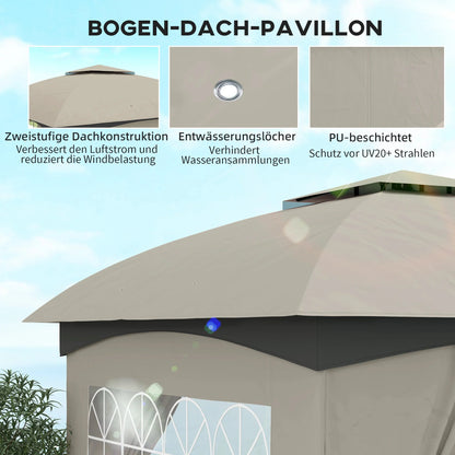 Outsunny Pavilion 3.4x3,4m water repellent garden pavilion with 4 side panels Nova Oria