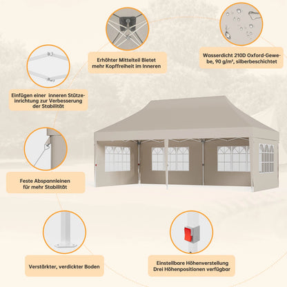 Devoko Multi-functional folding Pavilion waterproof, UV protection 50 +, stable construction for garden, celebrations & weekly markets Nova Oria