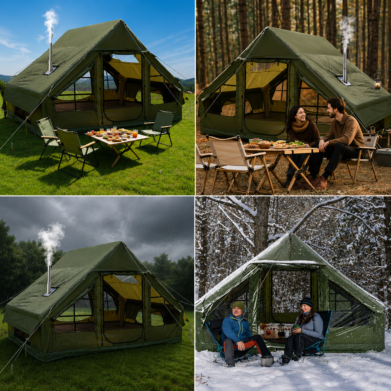 Tente Gonflable de Camping pour 4-6 Personnes