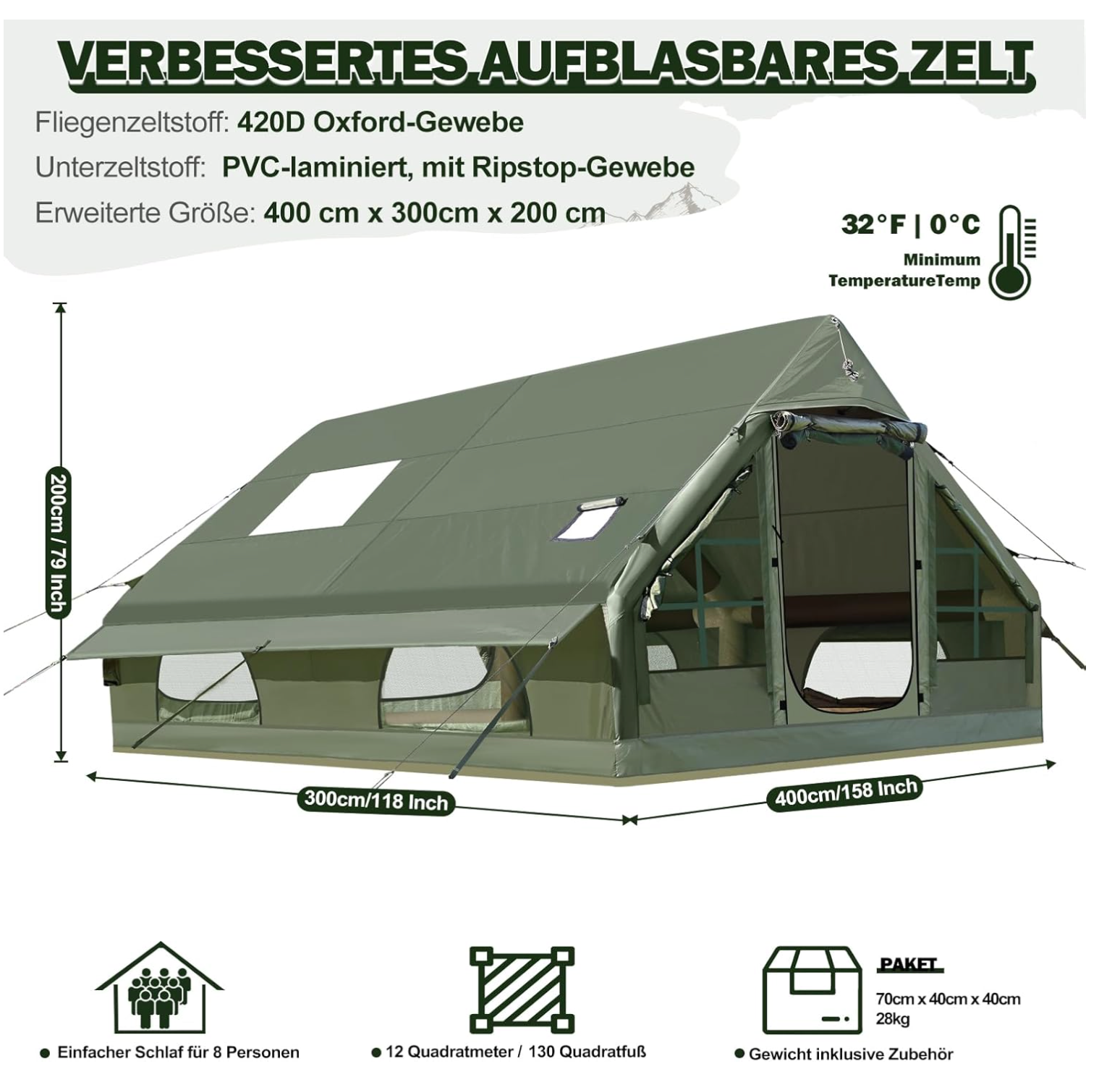 Tente gonflable pour 4 à 6 personnes Oria