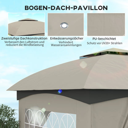 Outsunny Pavilion 3.4x3,4m water repellent garden pavilion with 4 side panels Nova Oria